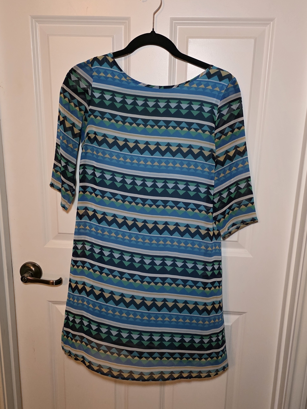 Gianni Bini Women's Blue Patterned Shift Dress
